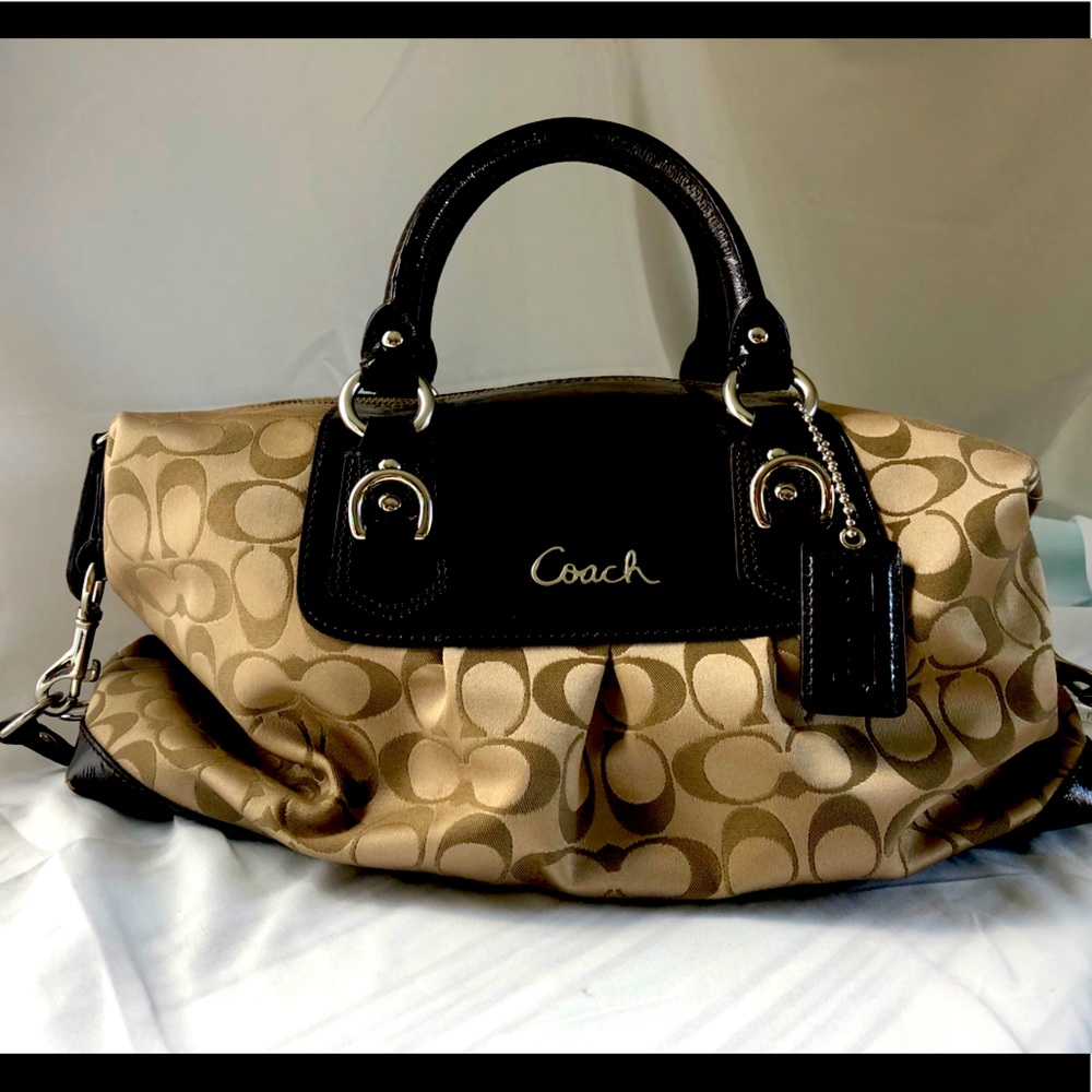 Tan/Brown convertible Coach bag